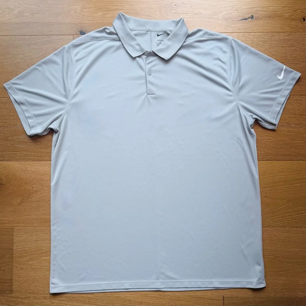 Nike Dri-FIT Victory Golf Polo Shirt Collar Men's XL Light Smoke Grey EUC